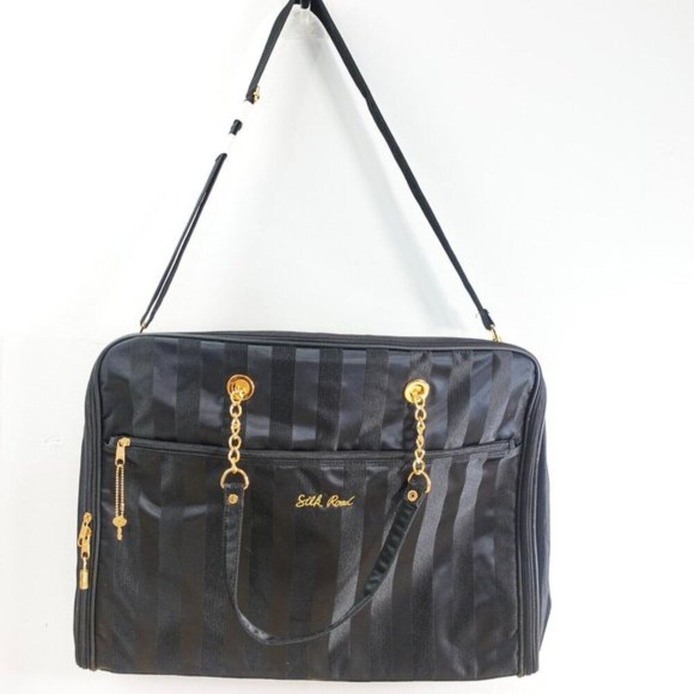 Black Garment Travel Bag Suit‎ Case Dress Gown Gold Chain SILK ROAD 2 Way